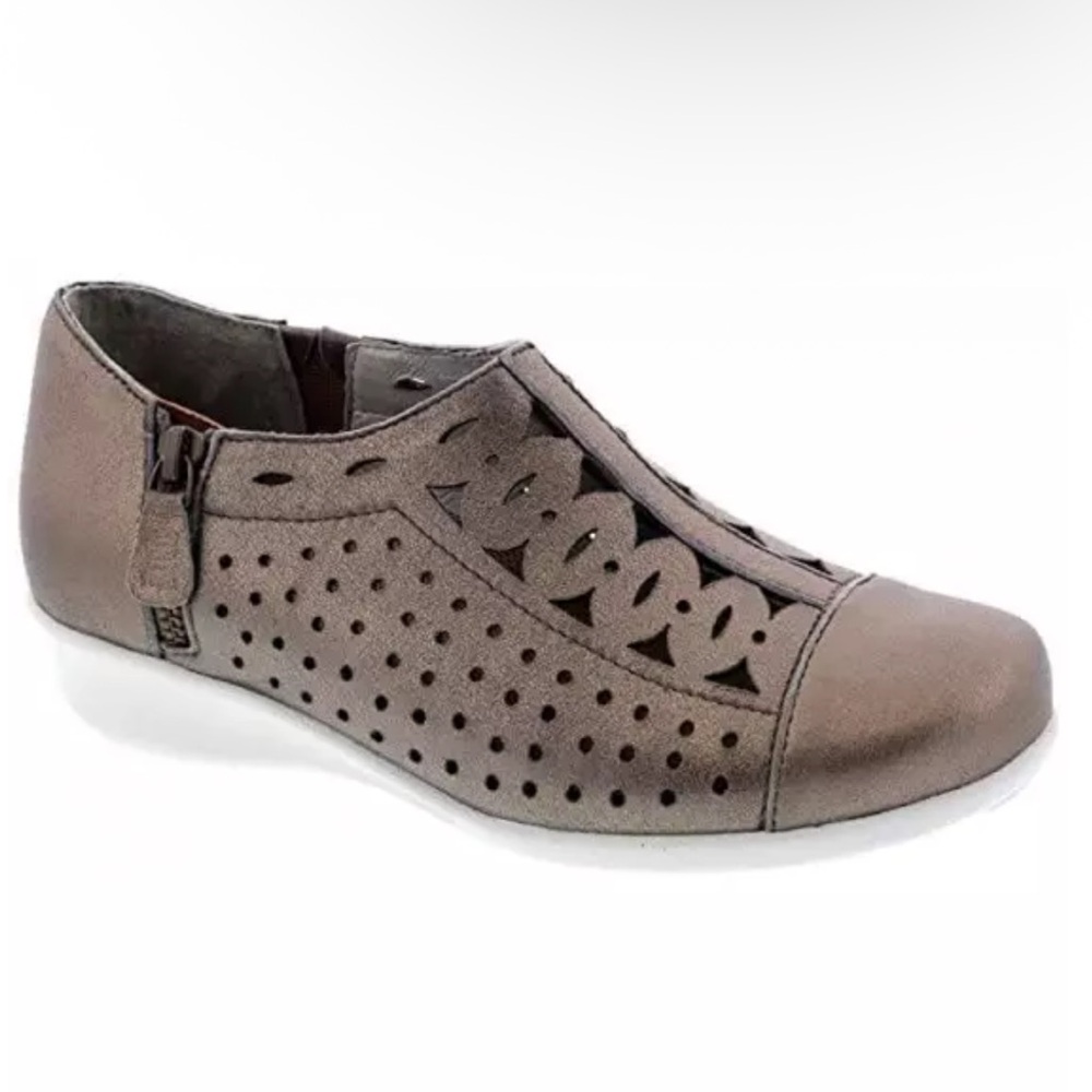 Drew Metro Shoes Women's 8N Metallic‎ Taupe Leather Slip On Orthopedic Rt $160